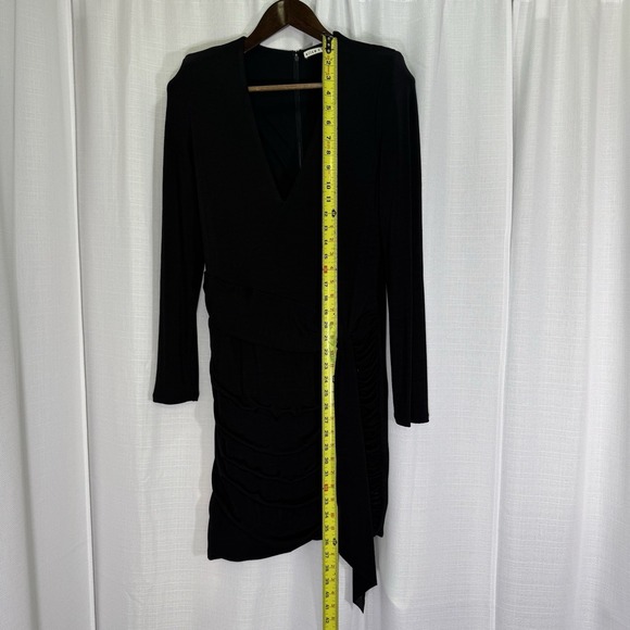 NWOT Alice + Olivia Kyra Black Mini Dress Drapey Ruched Whimsygoth Womens 12 - Picture 13 of 16
